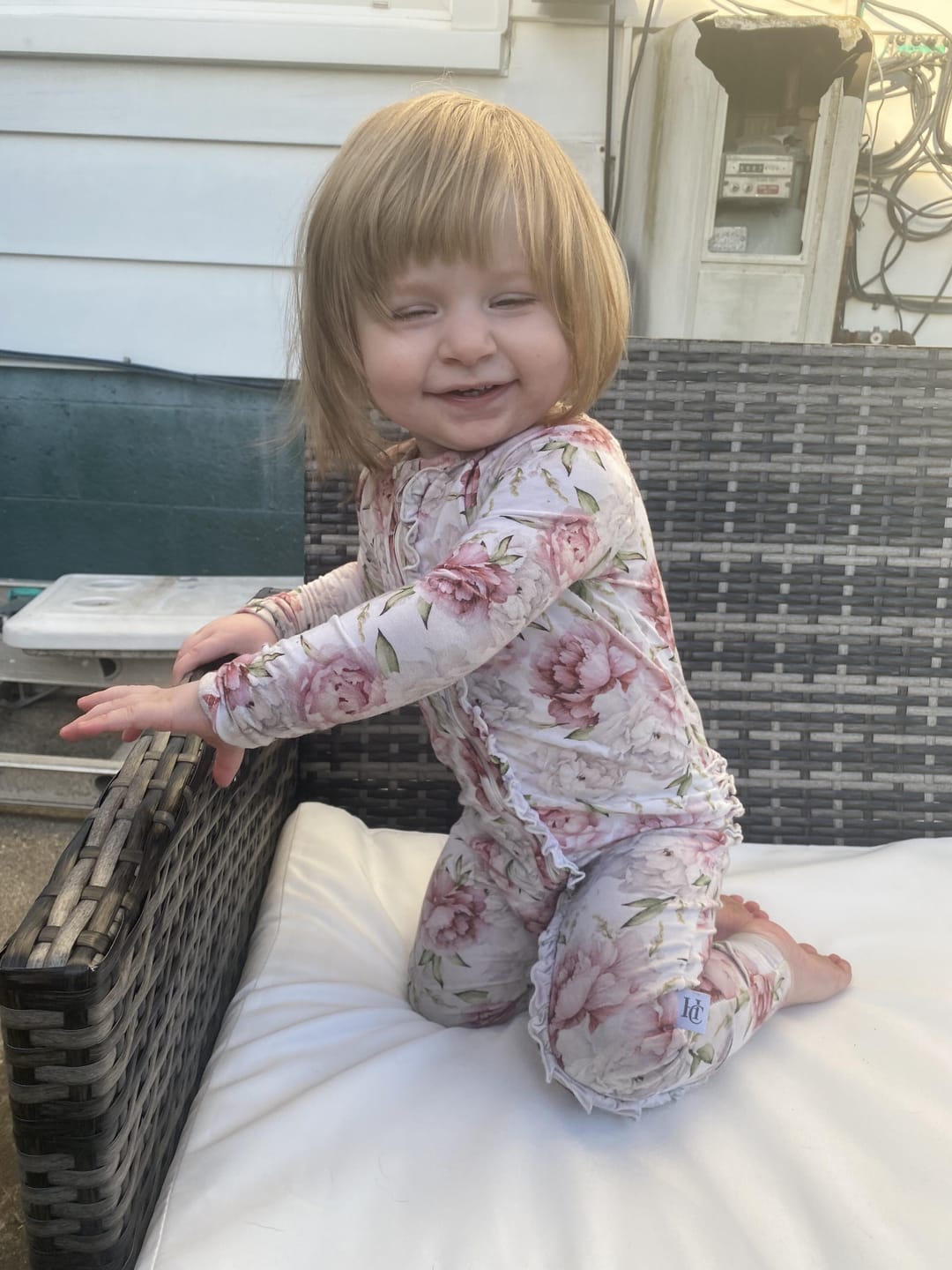 Customer photo review of Only In My Dreams Convertible Romper- with ruffles