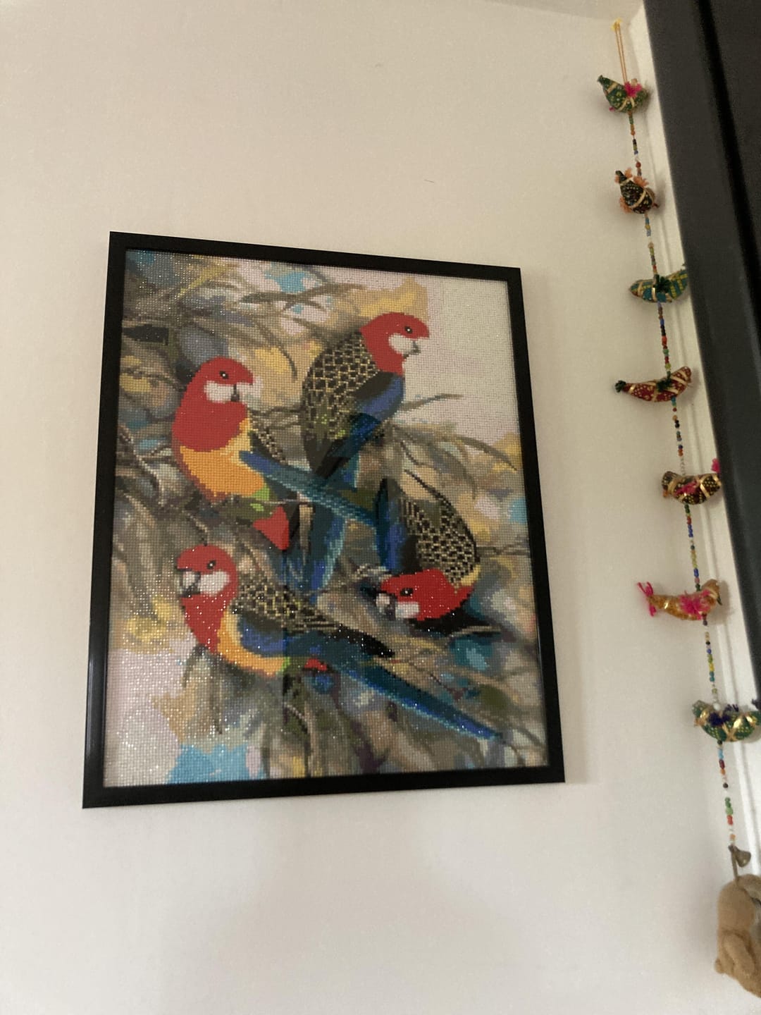 Customer photo review of Broderie Diamant - Les Perroquets sur Branche