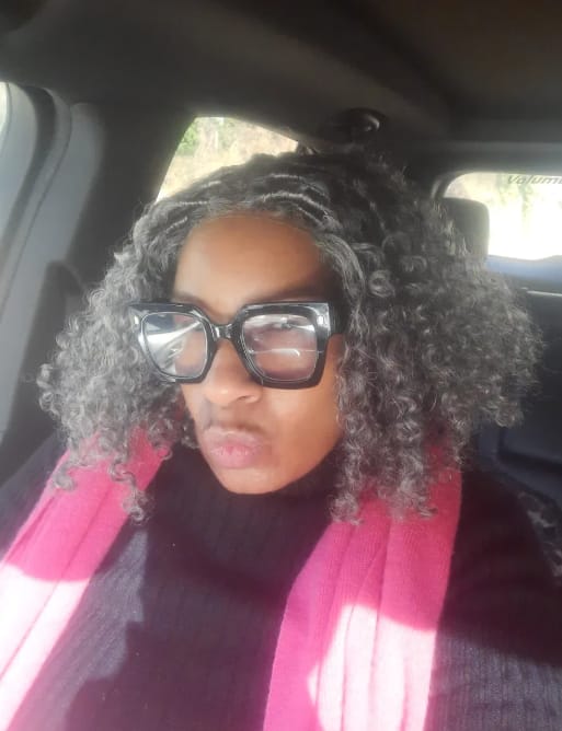 Customer photo review of Luvwin Silver Grey Boho Twist Curly Human Hair Wigs For Black Women