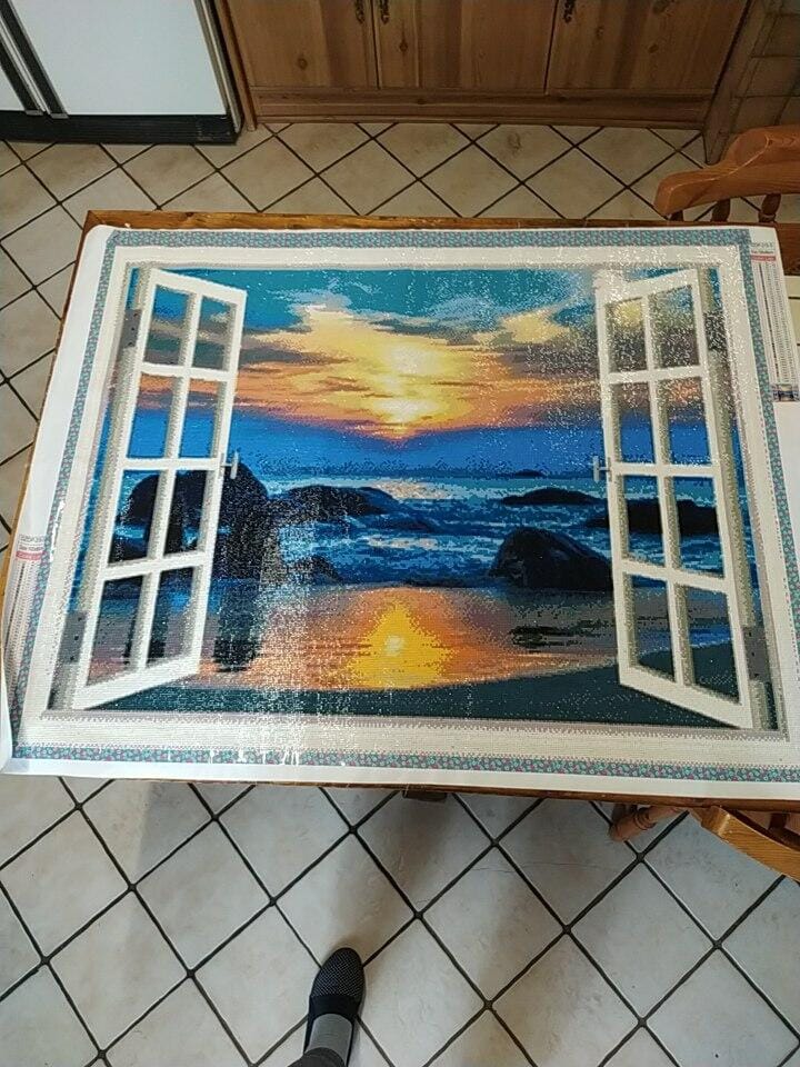 Customer photo review of Broderie Diamant - Fenêtre Vue Mer