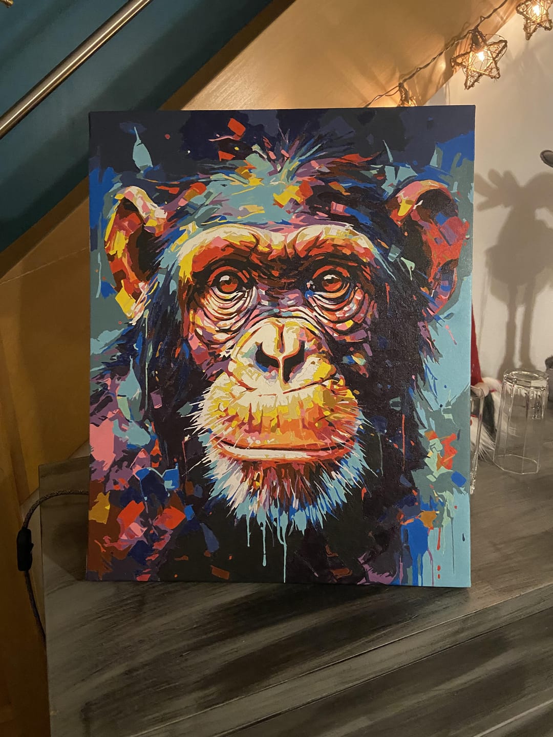 Customer photo review of Chimpanzé Coloré Abstrait