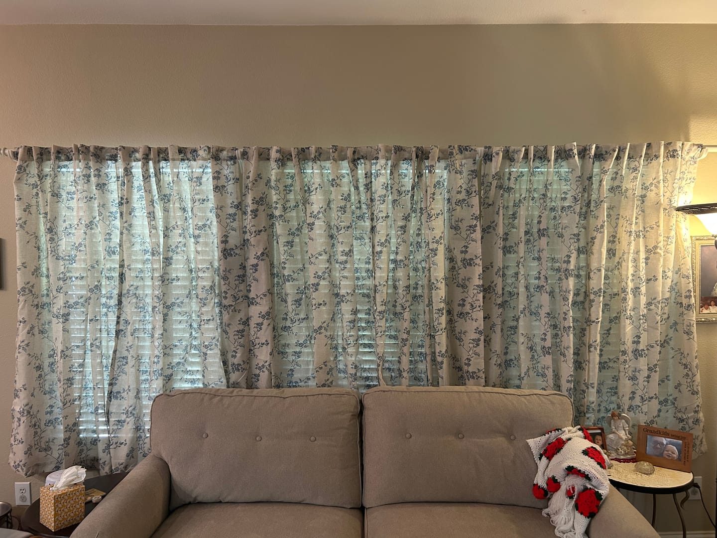 Customer photo review of Vine Blossom Linen Blend Curtains