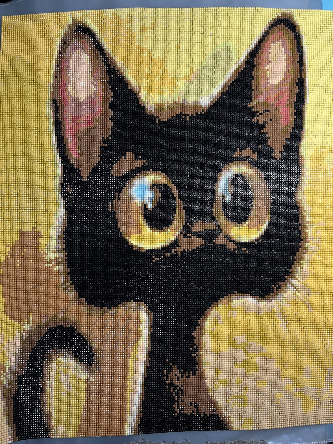Customer photo review of Broderie Diamant - Chat étonné