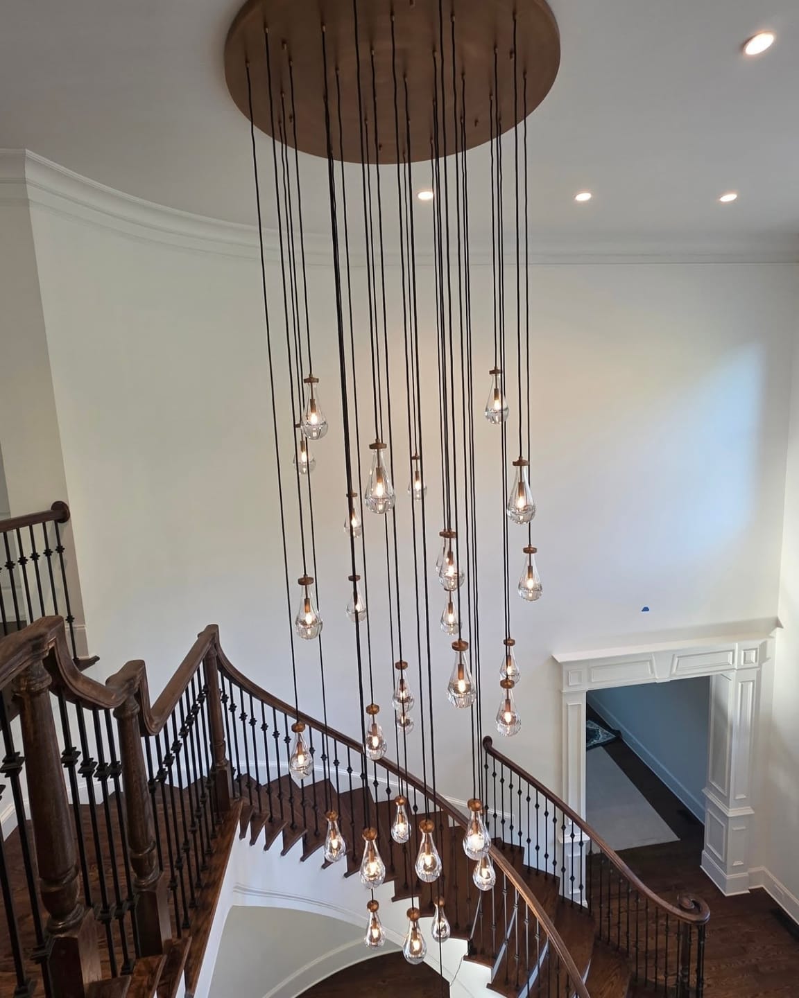 Customer photo review of Modern Raindrop Chandelier for Foyer & Staircase