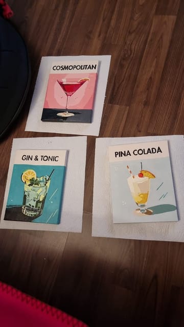 Customer photo review of Mini Peinture par numéros 15x20cm (6 pièces) - Série Art Mixologie de Bar Moderne 1