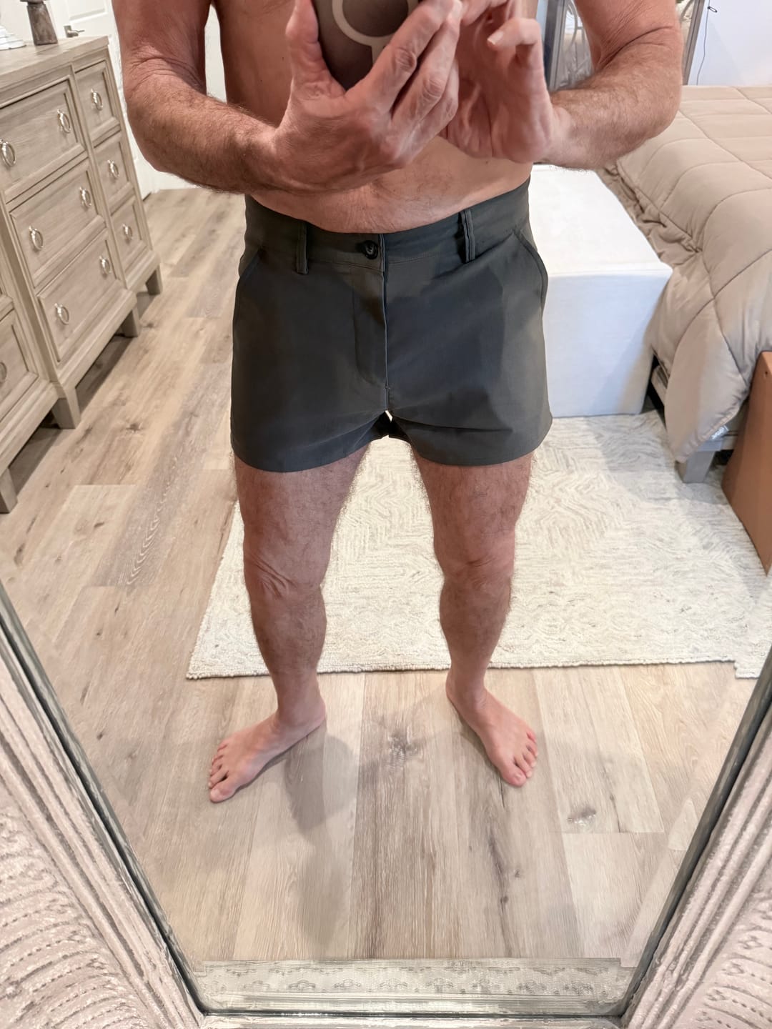 Customer photo review of Ultra-Stretch 3" Chino Shorts - Charcoal