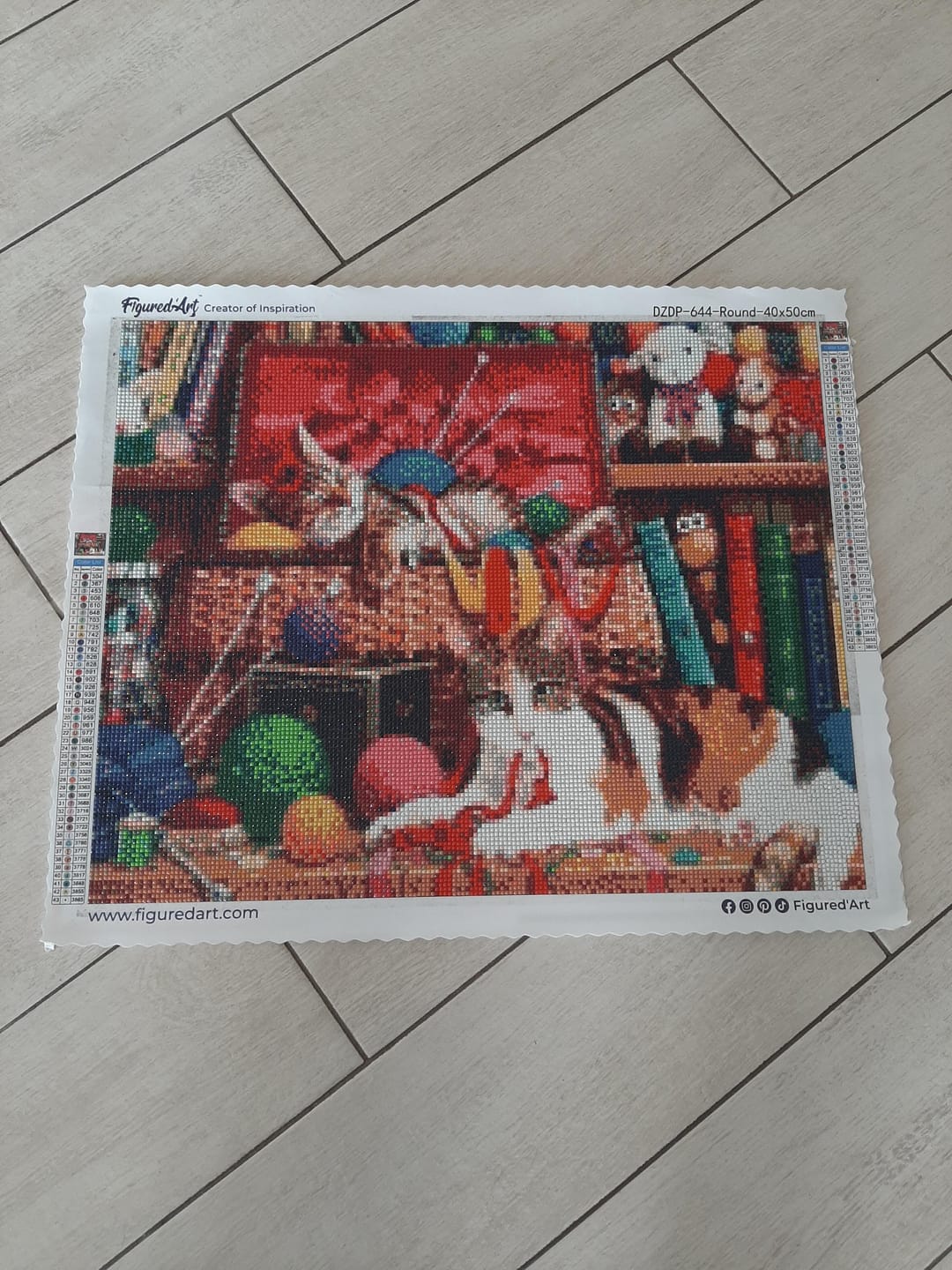 Customer photo review of Broderie Diamant - Chats joueurs