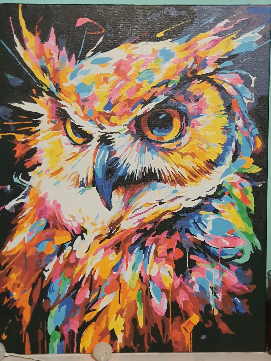Customer photo review of Hibou Coloré Abstrait