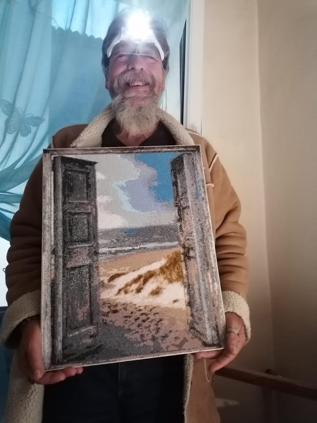 Customer photo review of Broderie Diamant - Porte ouverte sur la Plage 40x50cm toile tendue sur châssis