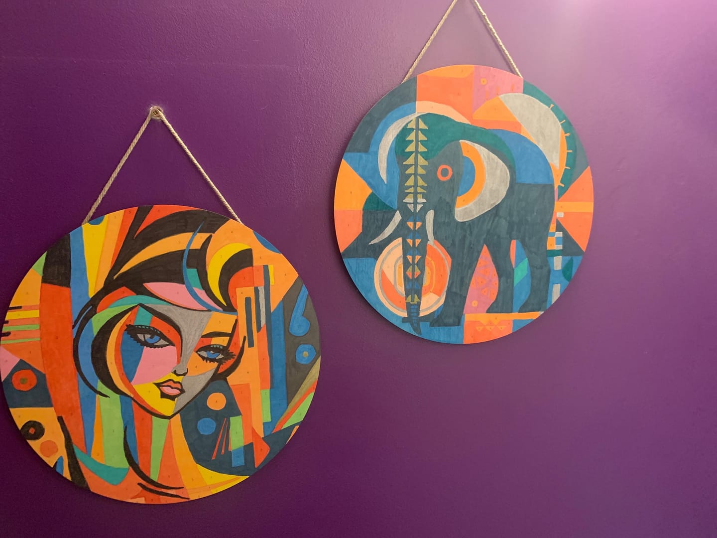Customer photo review of Peinture par Numéro sur Disque en bois - Éléphant Art Déco