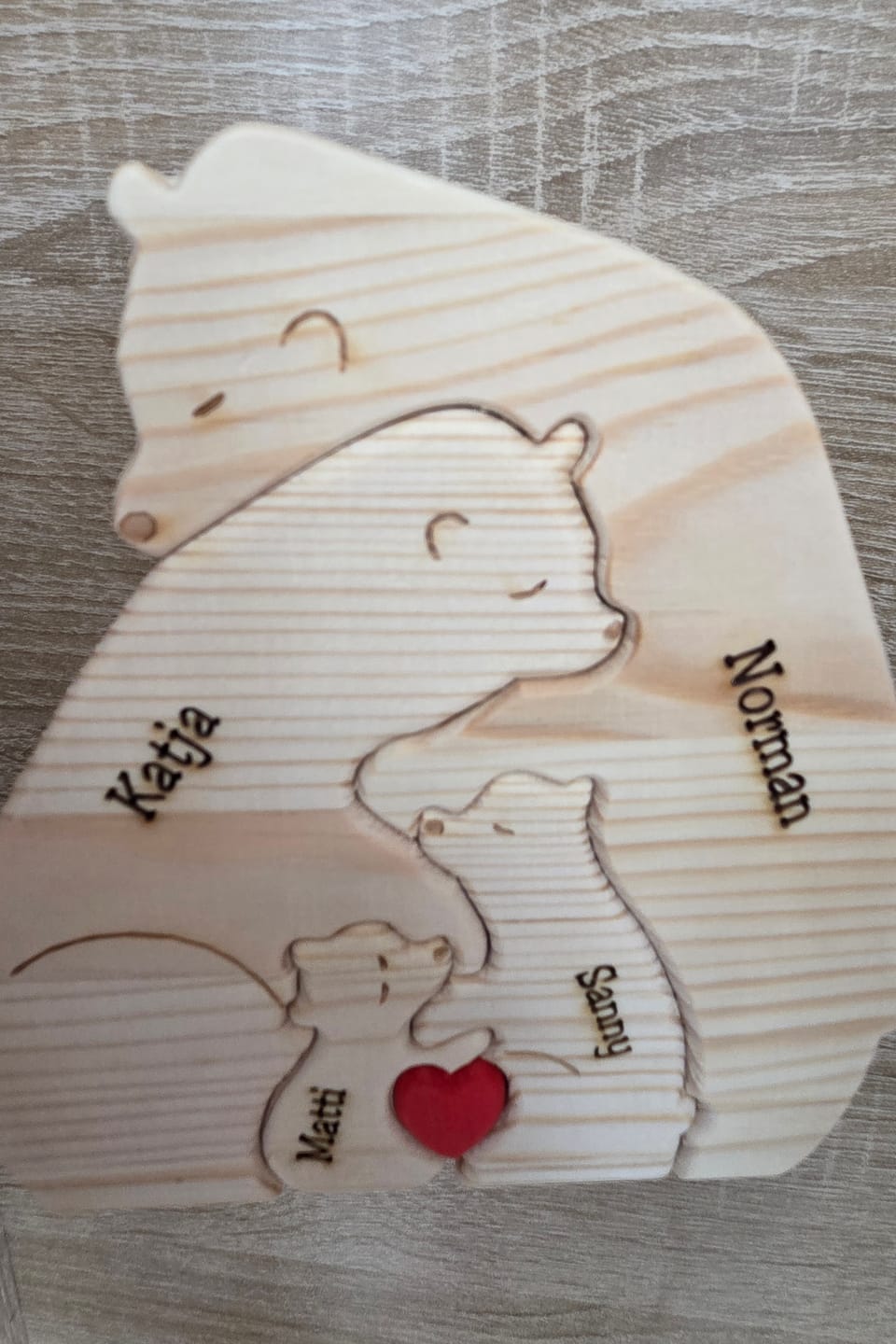 Customer photo review of Bärenfamilie - Süße Personalisierte Holzbären zum Aufstellen für die Familie
