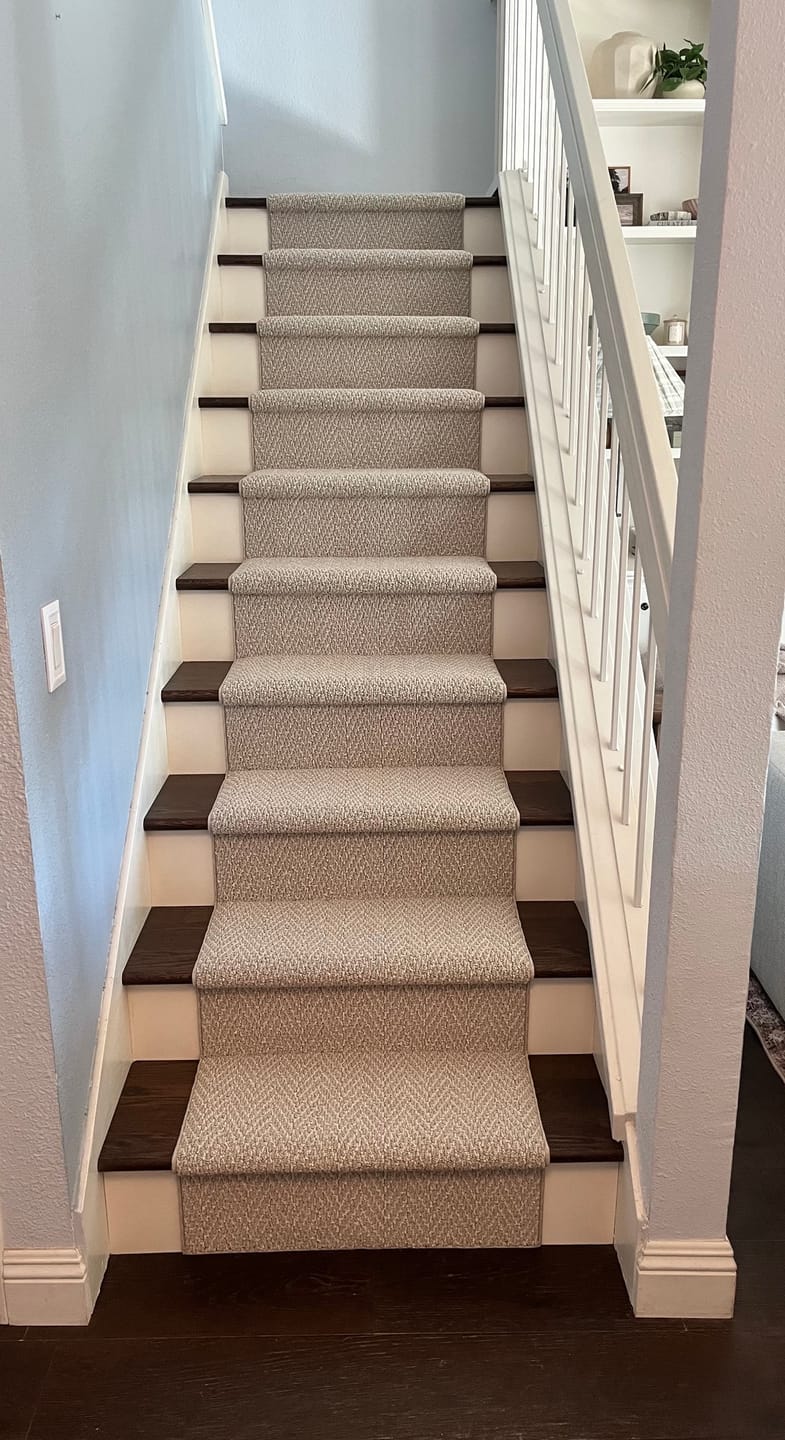 Customer photo review of Anderson Tuftex Twine Modern Farmhouse Stair Runner