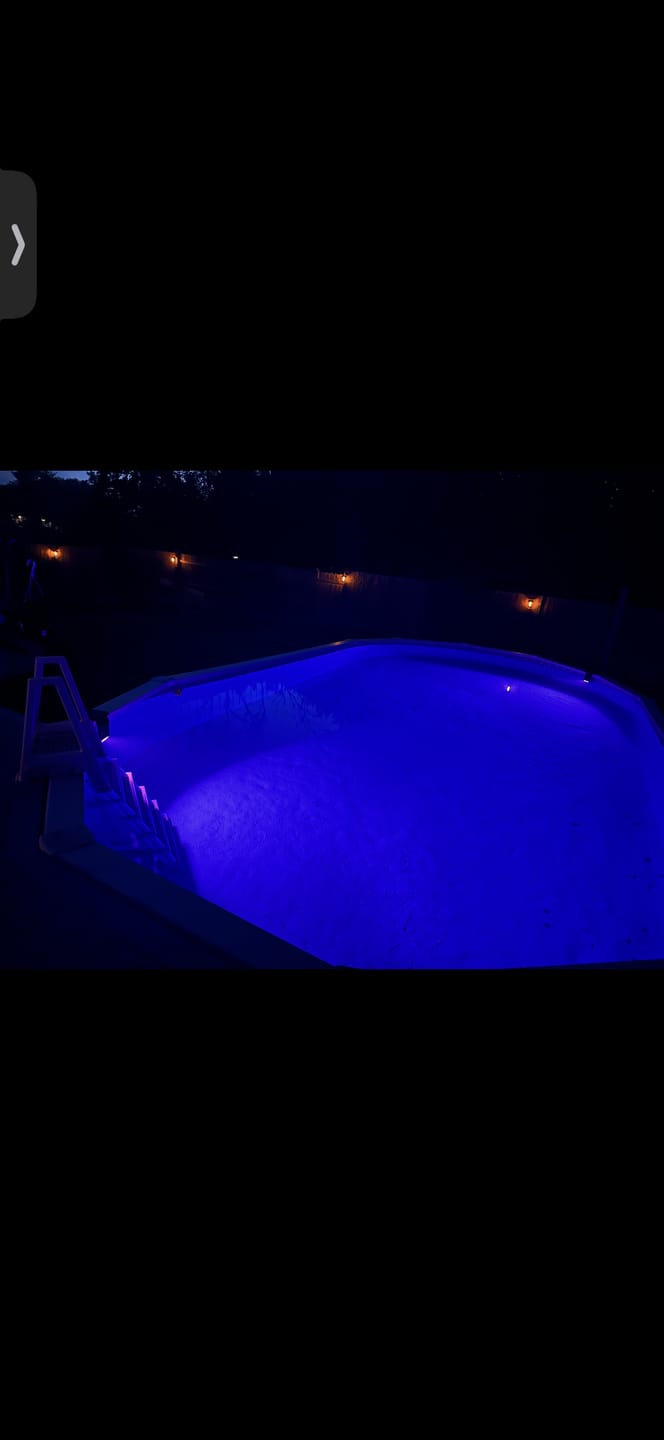 Customer photo review of Solar Pool Lights for Inground & Above Ground Pool