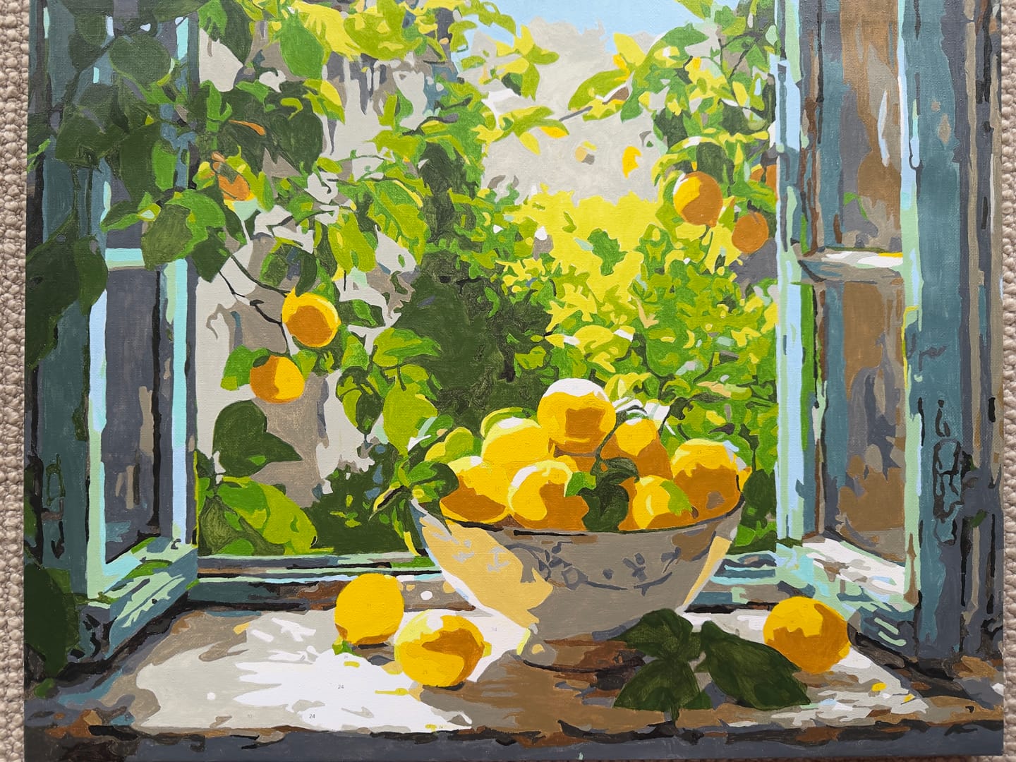 Customer photo review of Lemon Bowl at the Window | Paint by Number