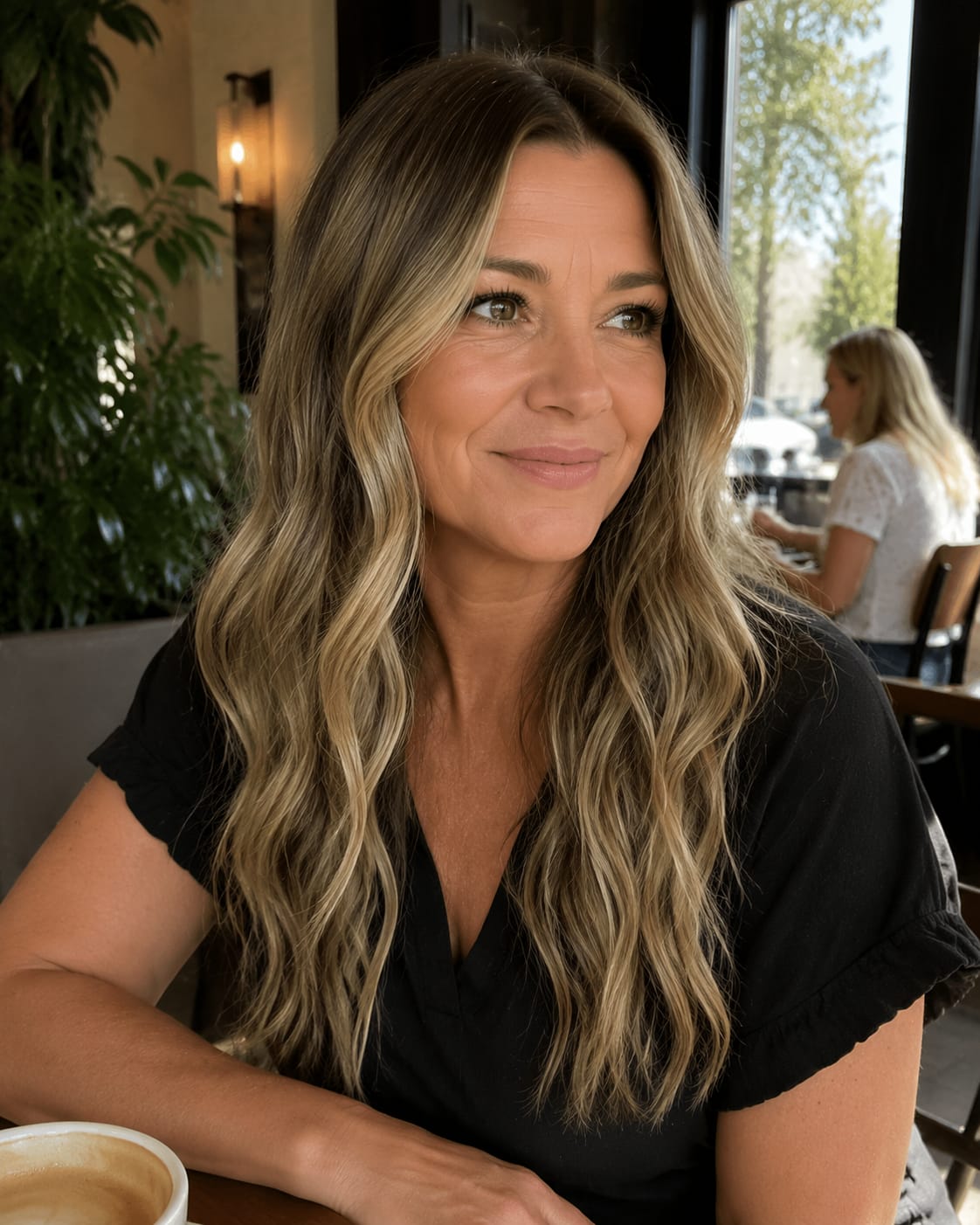 Customer photo review of Premium Virgin Human Hair Tape Hair Extensions Balayage Ombre Brown #4/8/27/4