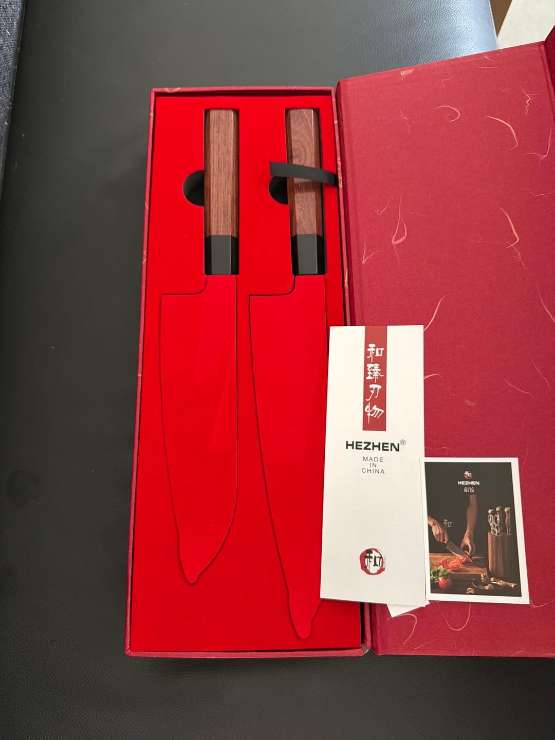 Customer photo review of HEZHEN Shizen Series 4-teiliges Messerset - Gehämmerter Verbundstahl