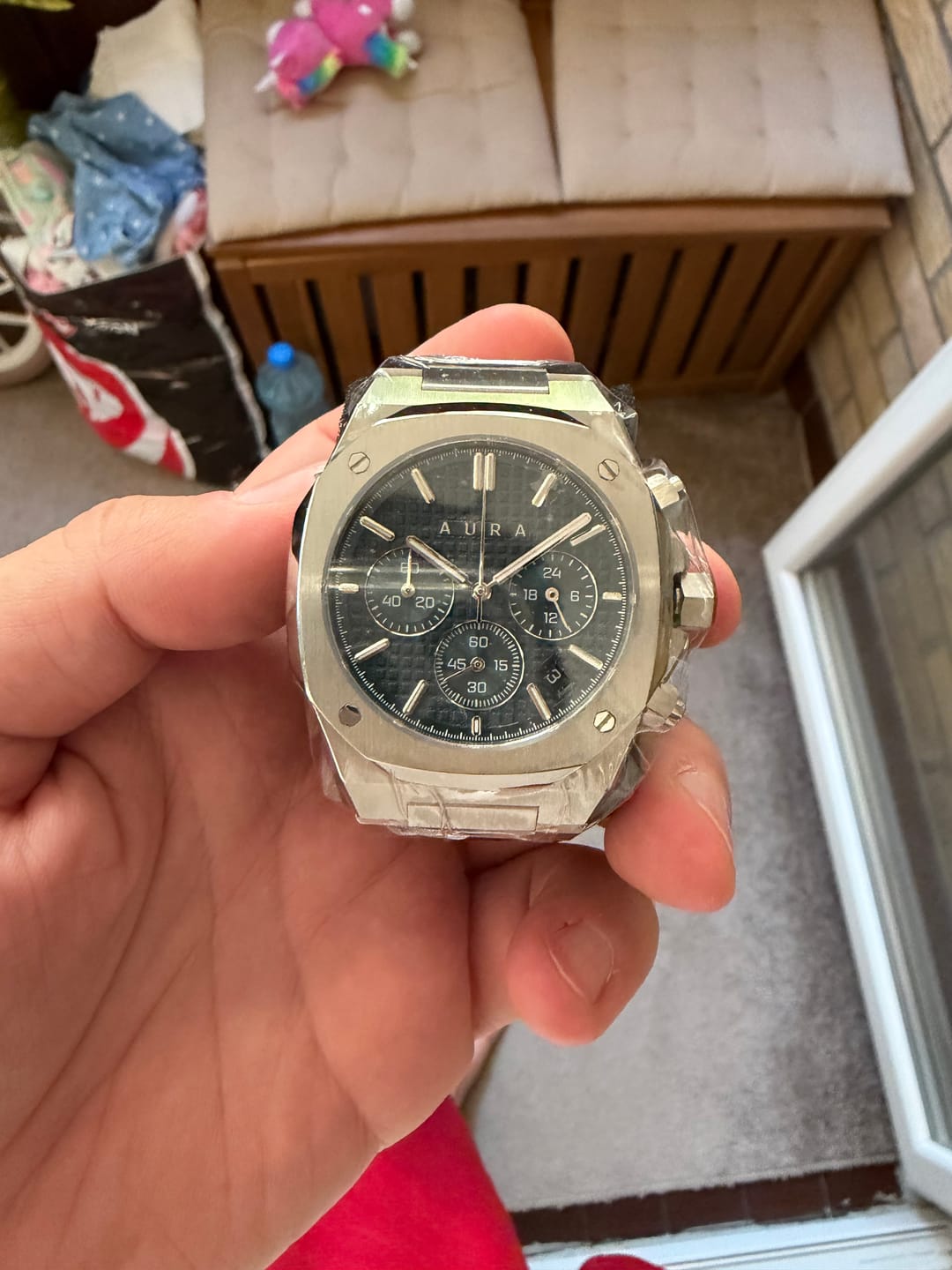 Customer photo review of Chronograph 001: Steel/Carribean