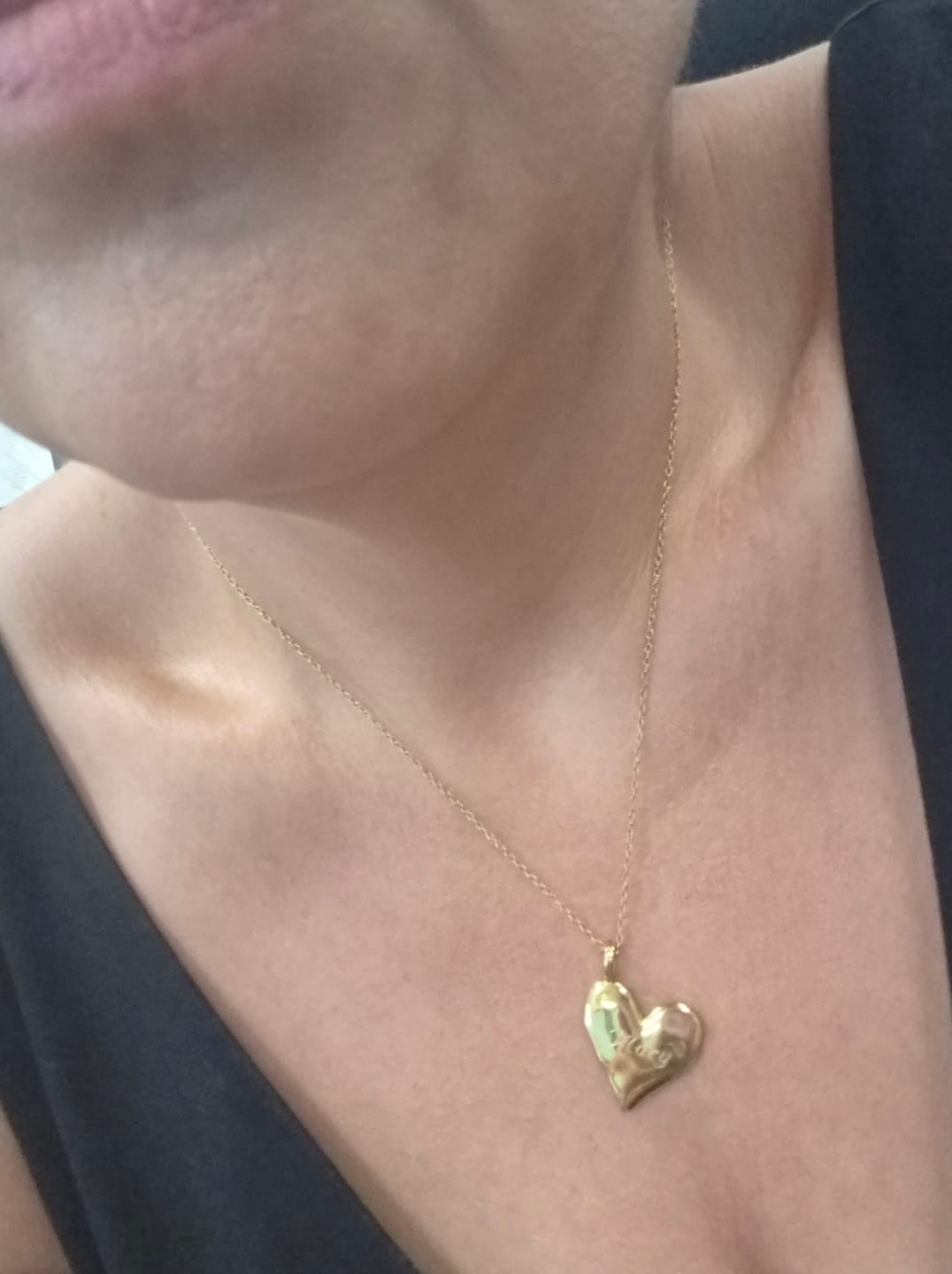 Customer photo review of Amore Pendant Necklace in Gold