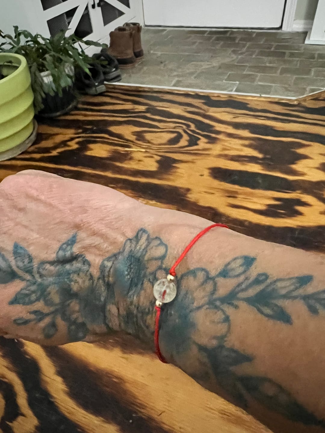 Customer photo review of Citrine Red Thread Bracelet With Real Gold