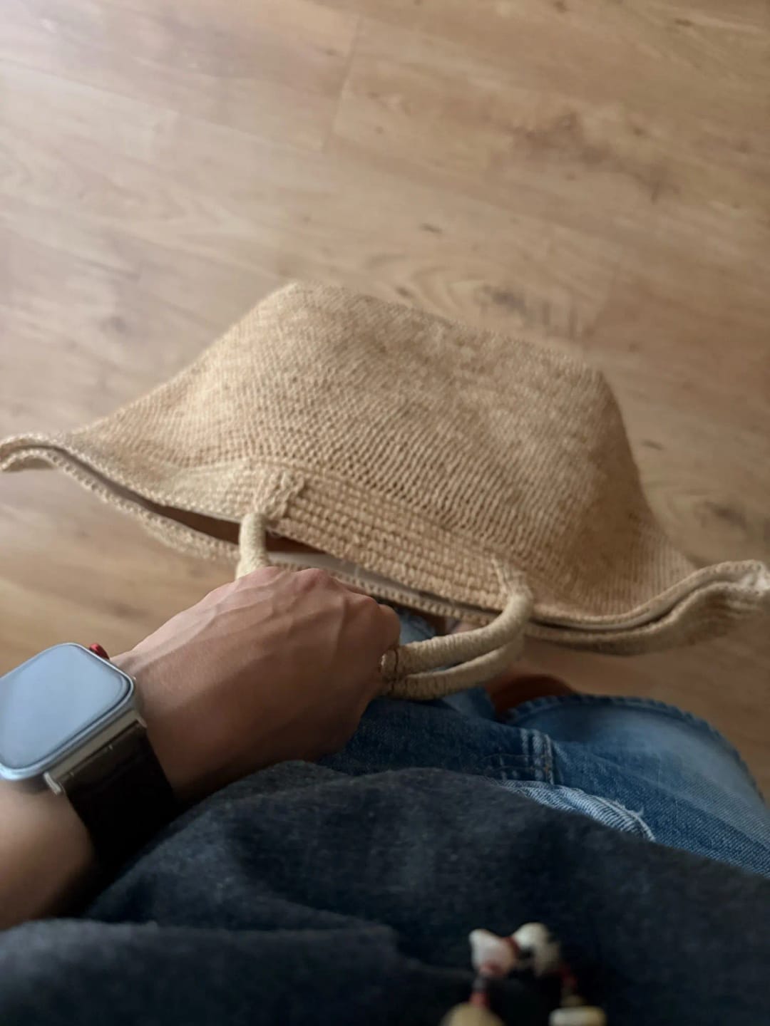 Customer photo review of Sophia Handwoven Rattan Tote