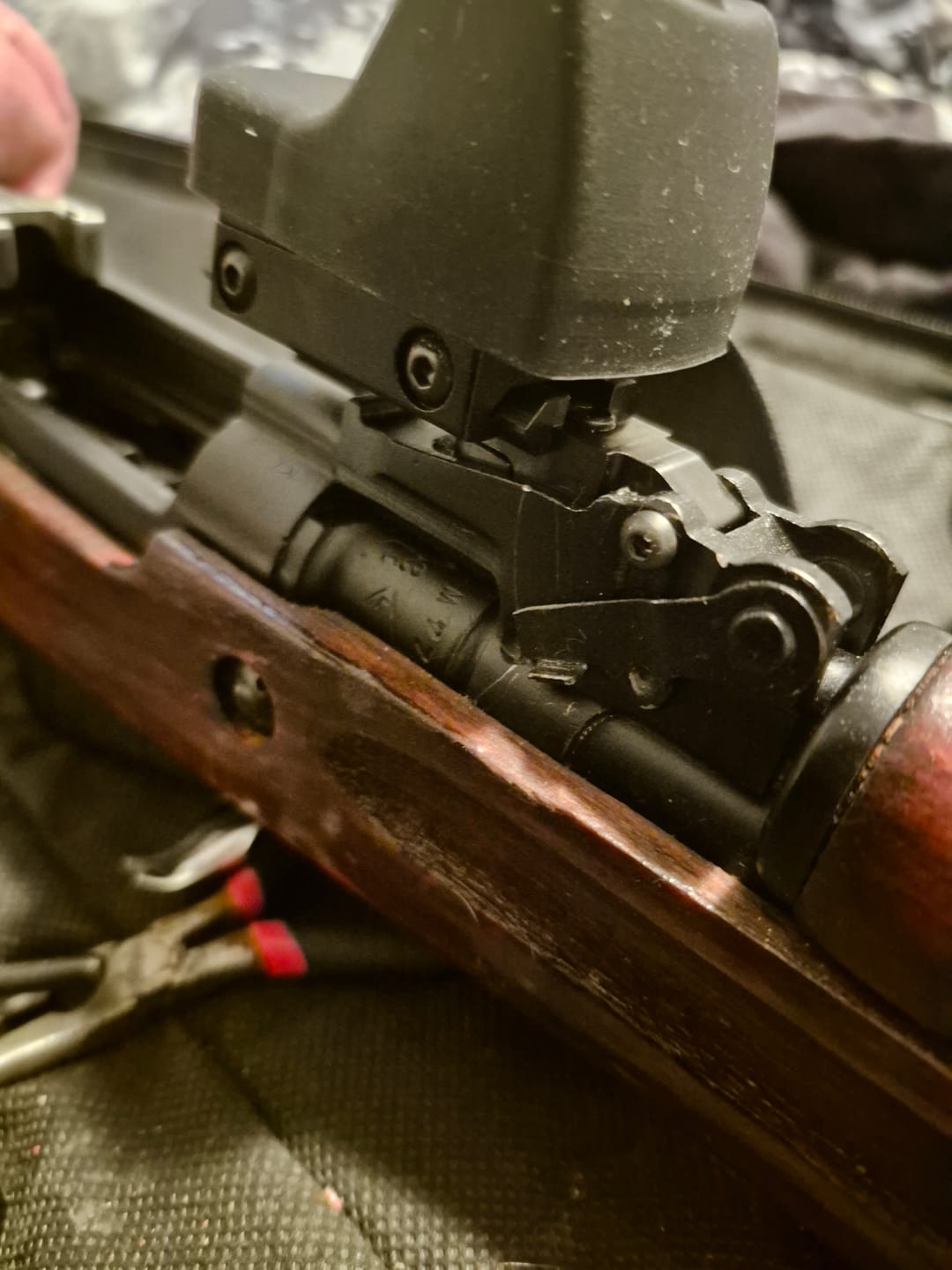 Customer photo review of SKS low-profile NDT red dot mount Gen 3 with back-up iron sight