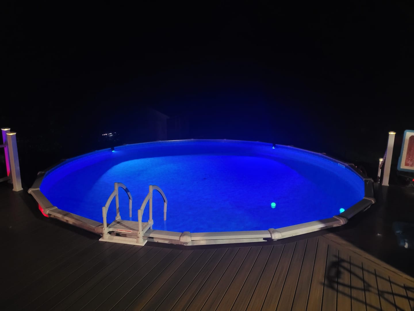 Customer photo review of Solar Pool Lights for Inground & Above Ground Pool