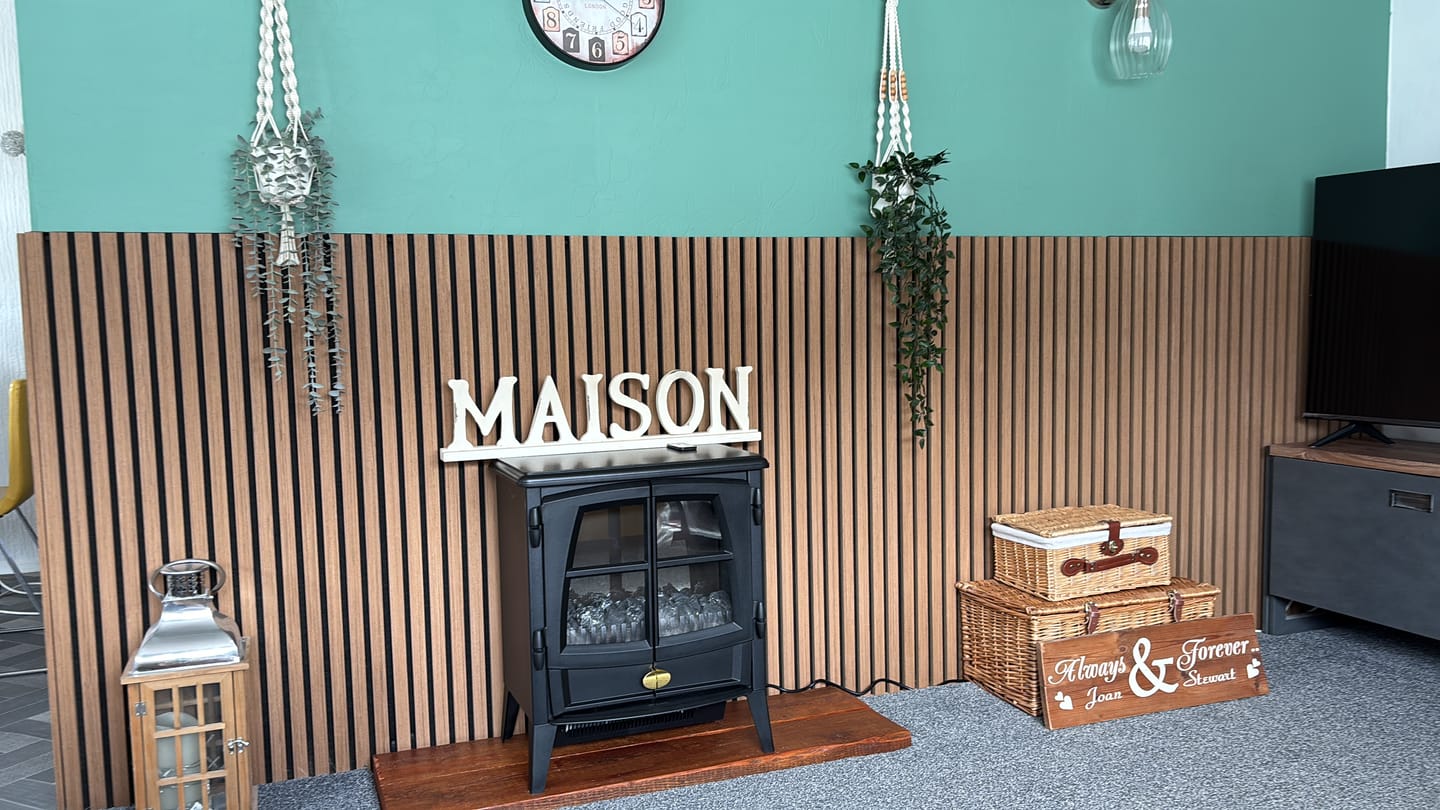 Customer photo review of Natural Oak Acoustic Wall Panel