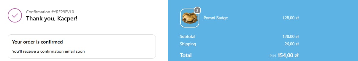 Customer photo review of Pomni Badge