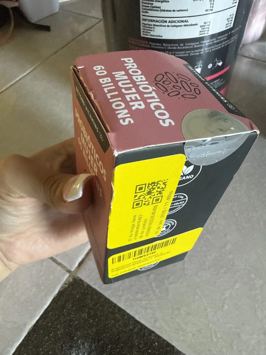 Customer photo review of Probioticos mujer 60 billions - 60 cápsulas