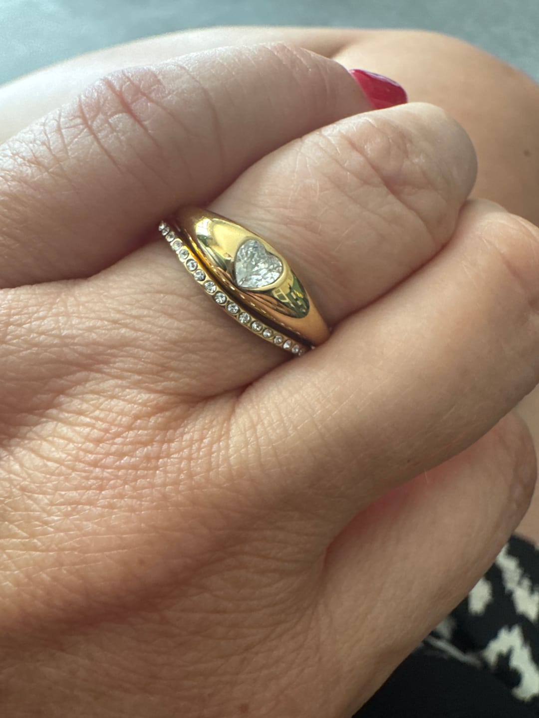 Customer photo review of Tapered Heart Ring