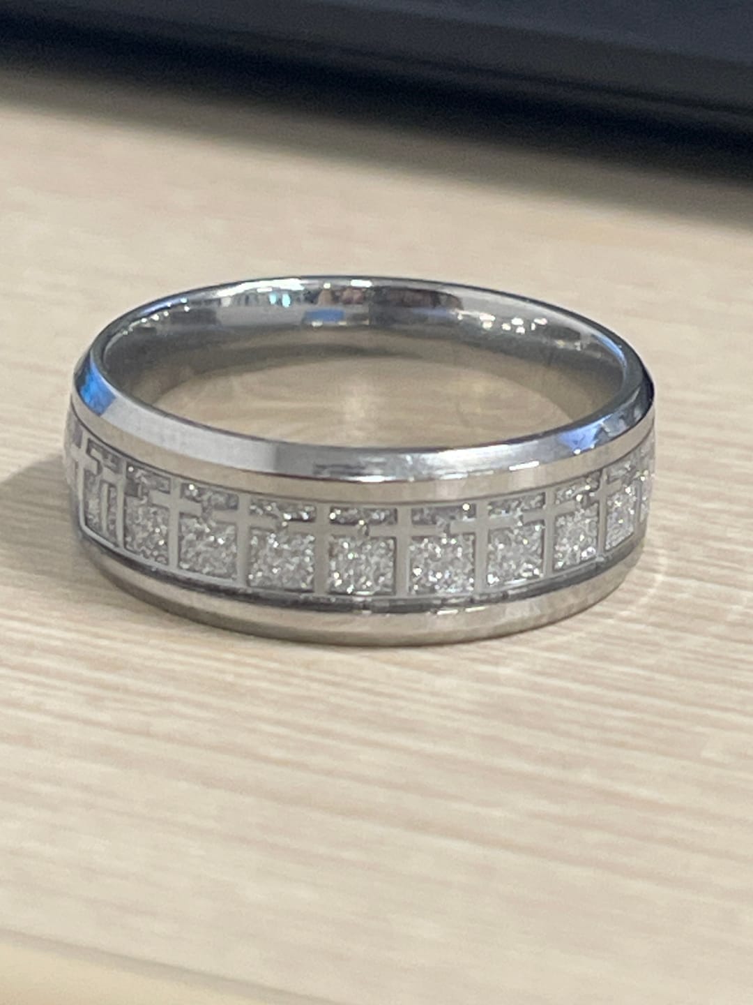 Customer photo review of FREE Today: Rustic Ichthys Jesus Fish Sparkle Ring - Faith and Devotion