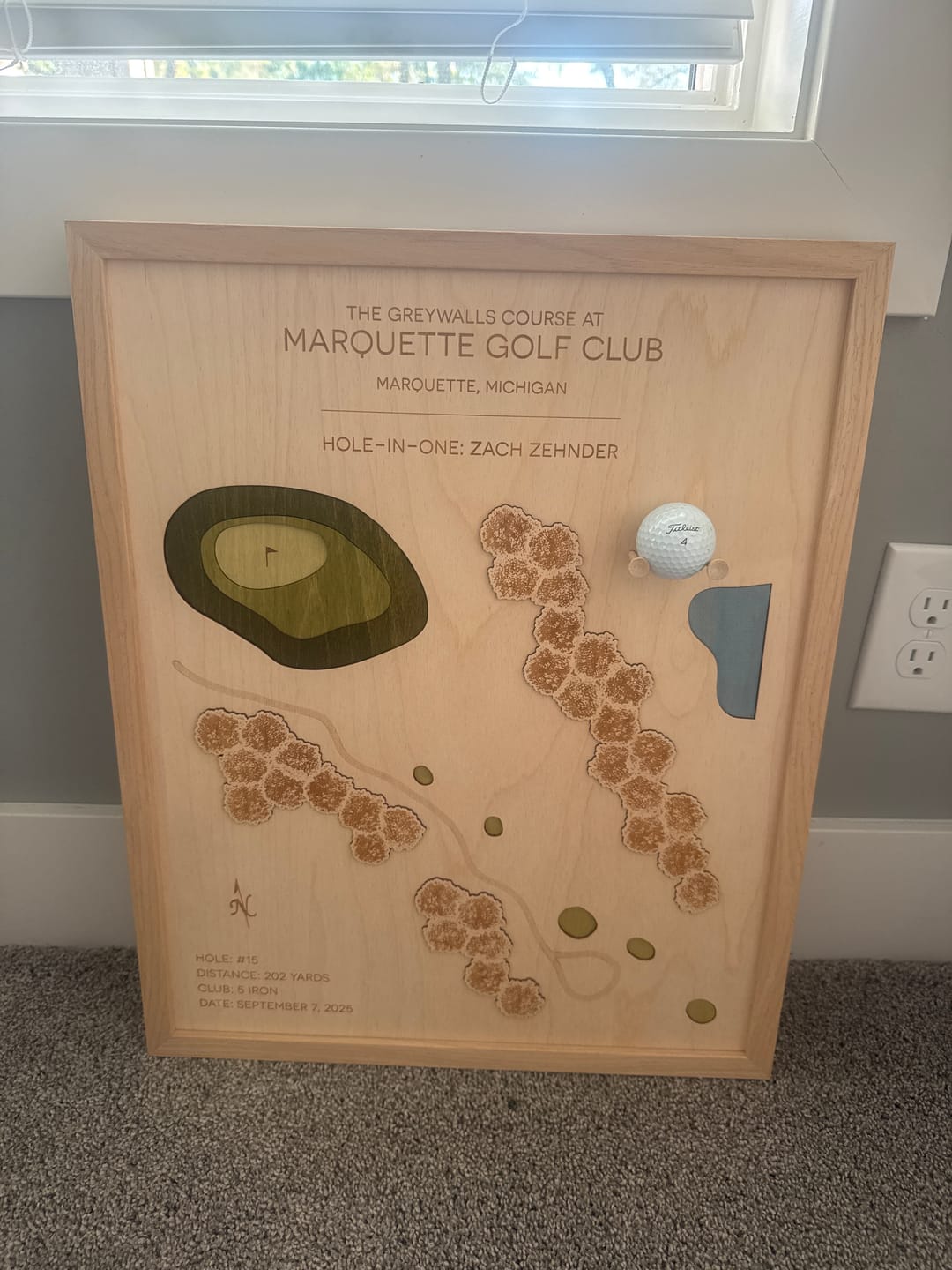 Customer photo review of Personalized Hole-in-One | Single Hole Golf Art