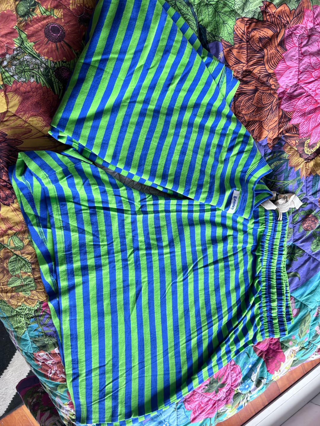 Customer photo review of Leaf + So Blue Stripe Women's PJ Set