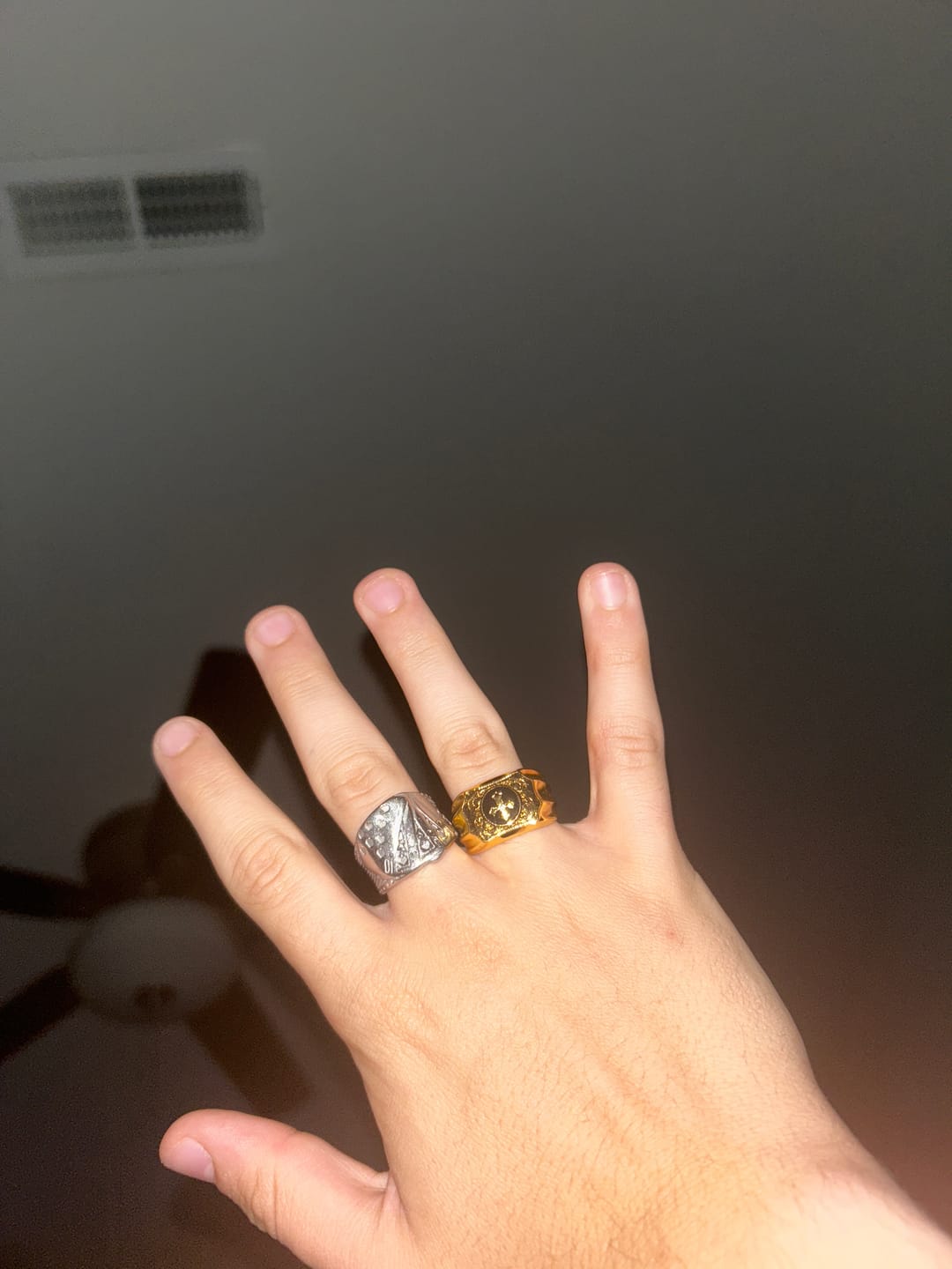 Customer photo review of FREE Today: Faith and Strength Jesus Cross Religious Ring