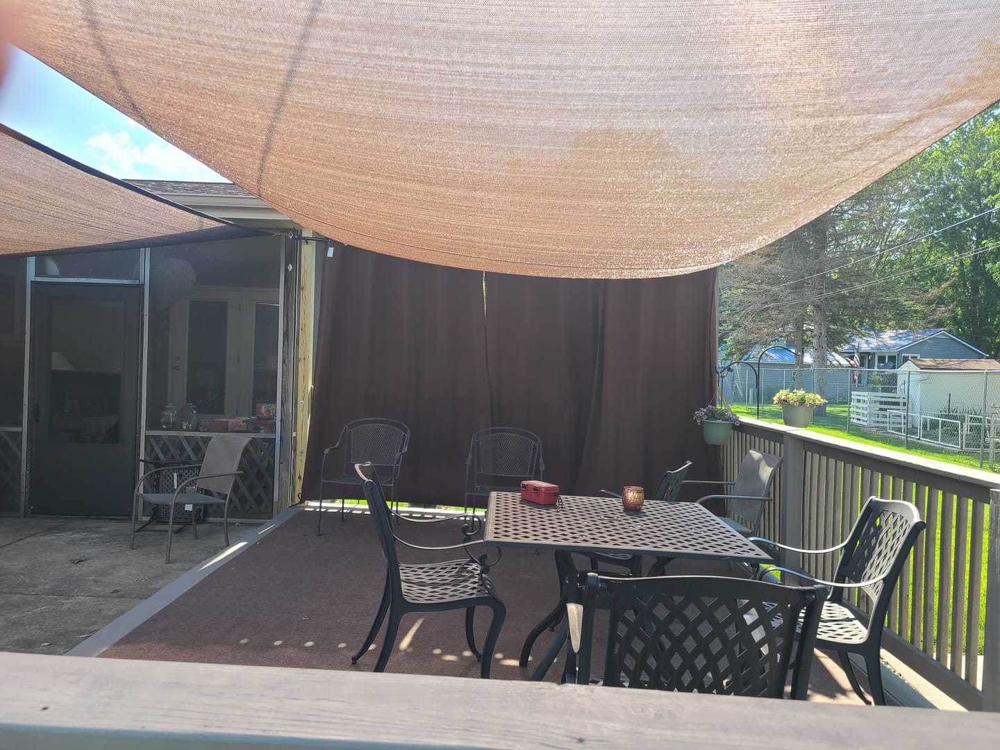 Customer photo review of Waterproof Grommet Weighted Outdoor Curtain 1 Panel+2 Weighted Bags | Outdoor Standard