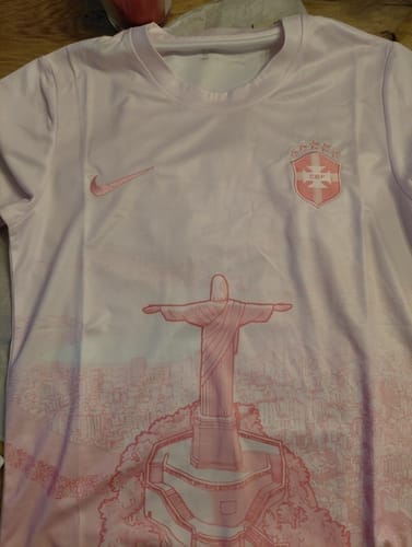 Customer photo review of Brazil Jesus Christ Pink Jersey Special Edition 2026