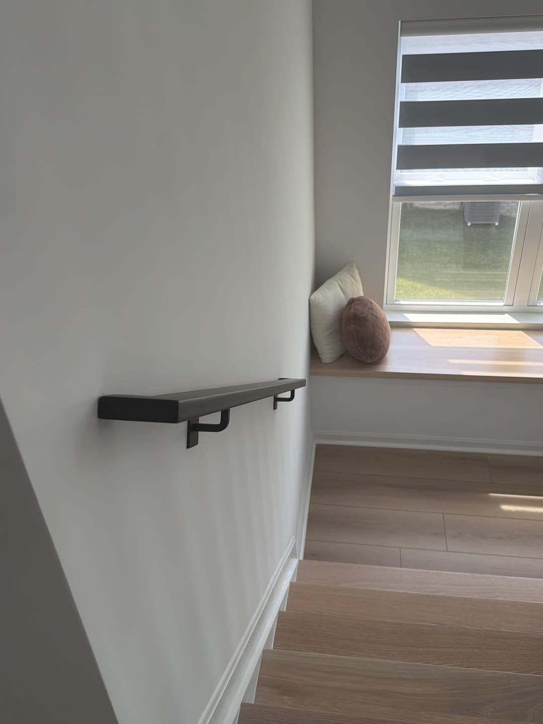 Customer photo review of Metal Handrail with Wall Return (L Shape)