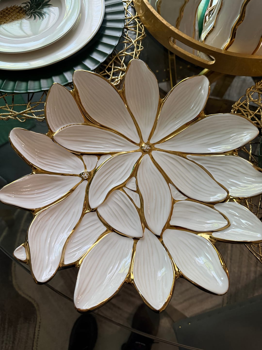 Customer photo review of White Porcelain Flower Plate