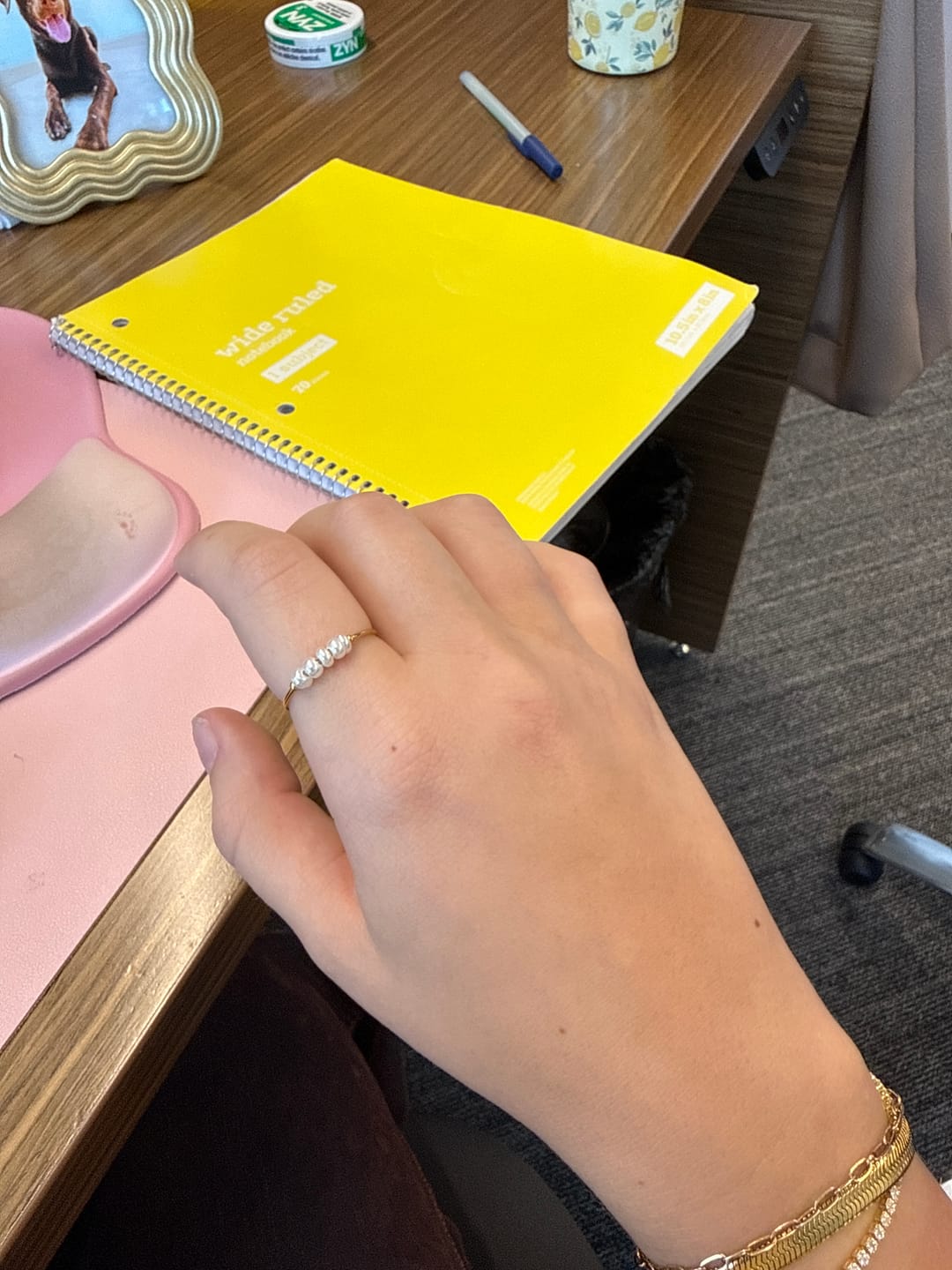 Customer photo review of Ariel Mini Pearl Ring (Bundle)