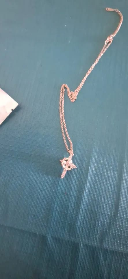 Customer photo review of Cross & Crown Necklace