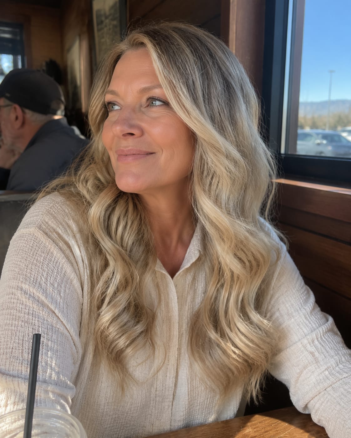 Customer photo review of Virgin Injection Tape in Hair Extensions Cool Brown Balayage #4/7/80