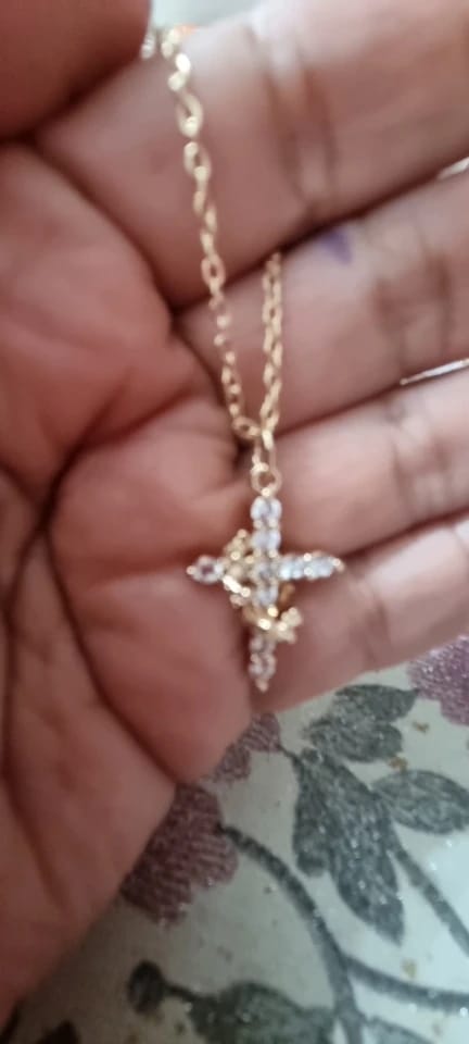 Customer photo review of Cross & Crown Necklace