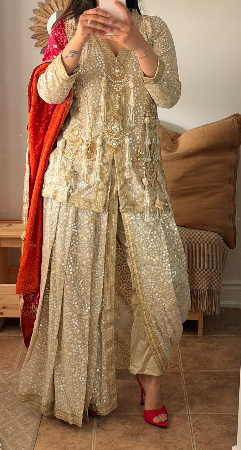 Customer photo review of Golden Noor Mirror Sequin Sharara Set