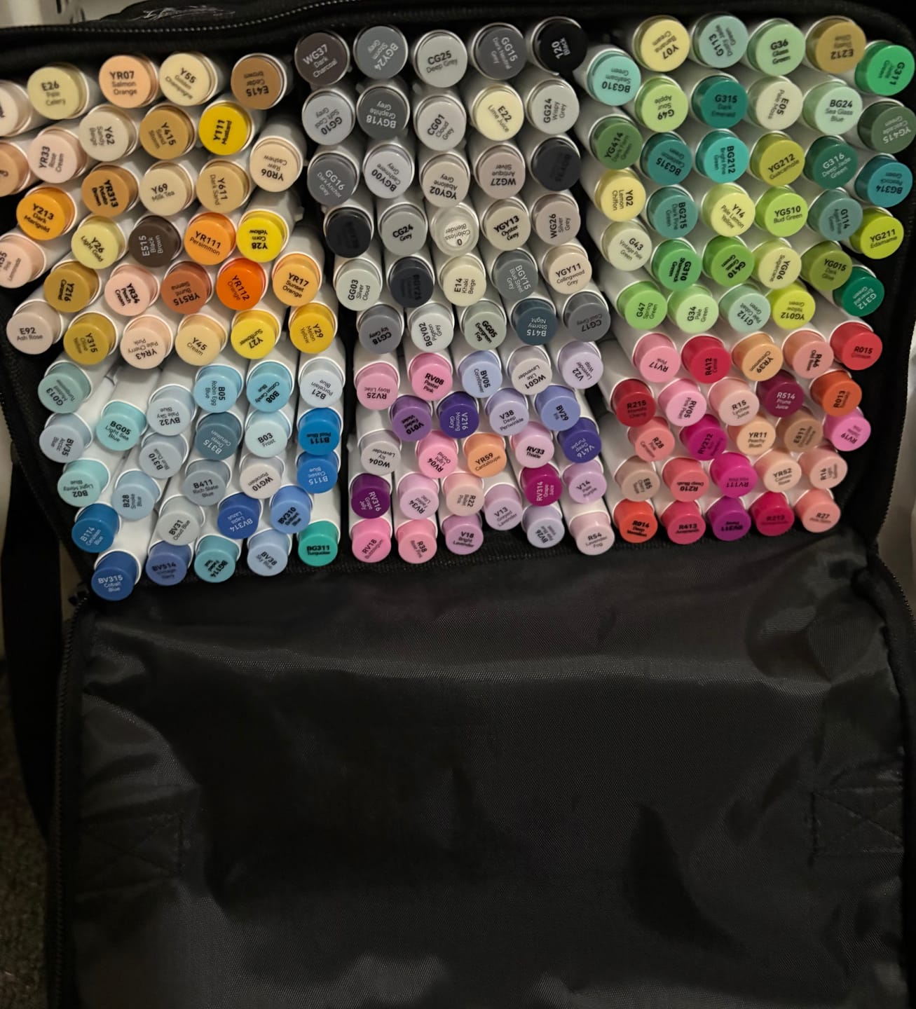 Customer photo review of Ohuhu Honolulu 168 Colors Dual Tips Alcohol Art Markers (New Color Codes)