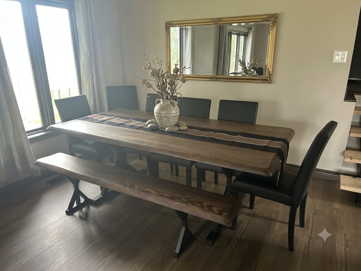 Customer photo review of Kent Rustic Dining Table | Pine Wood Farmhouse Design