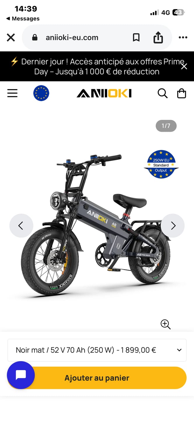 Customer photo review of ANIIOKI A8 Pro Max 52V eBike
