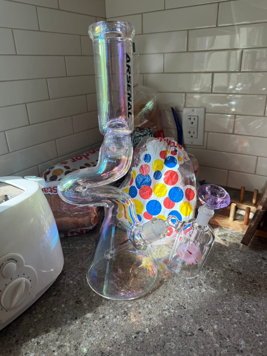 Customer photo review of 16" Arsenal Glass Spiral Twist Zong Bong (7mm)