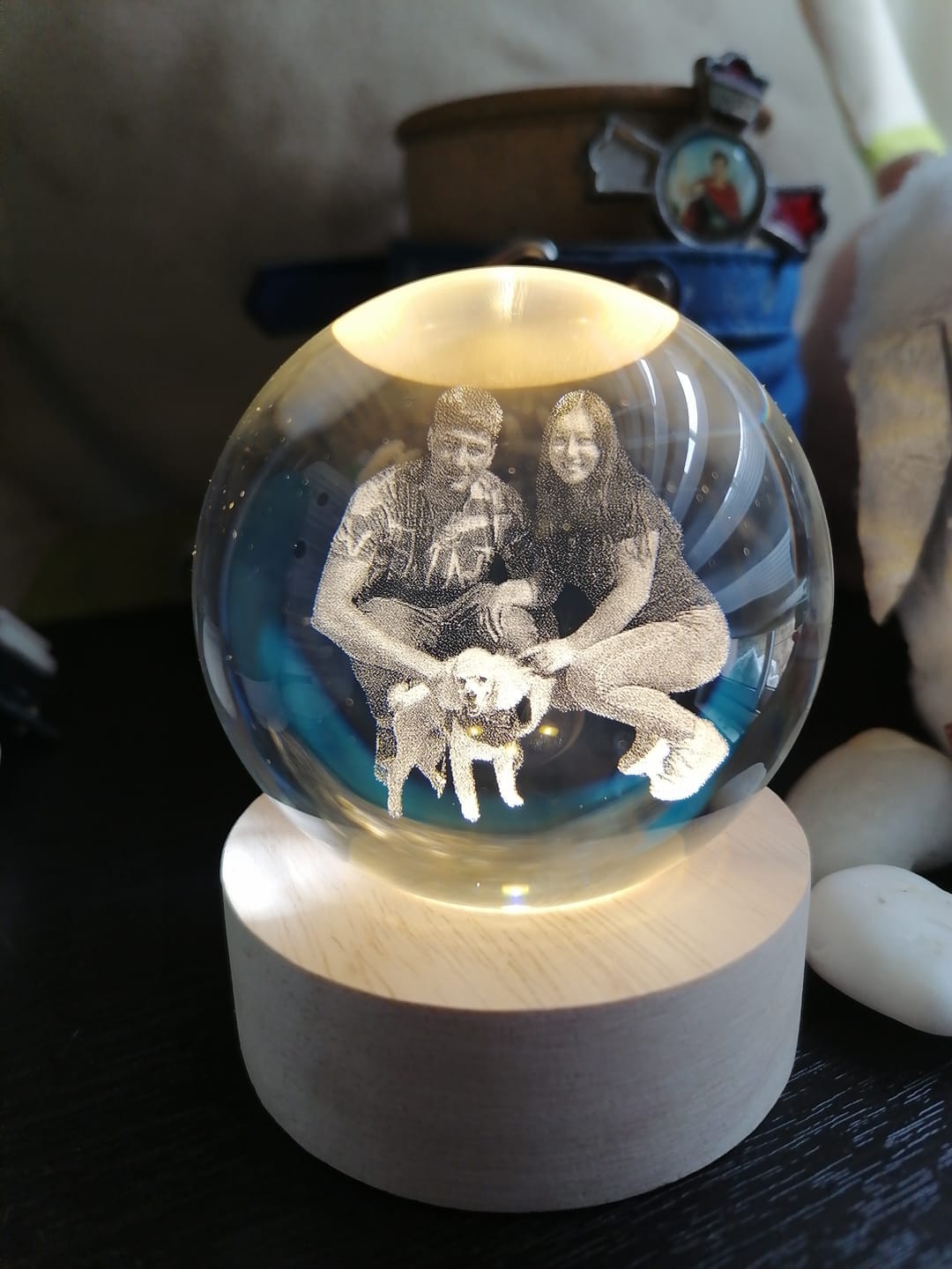 Customer photo review of Esfera de Cristal Personalizada