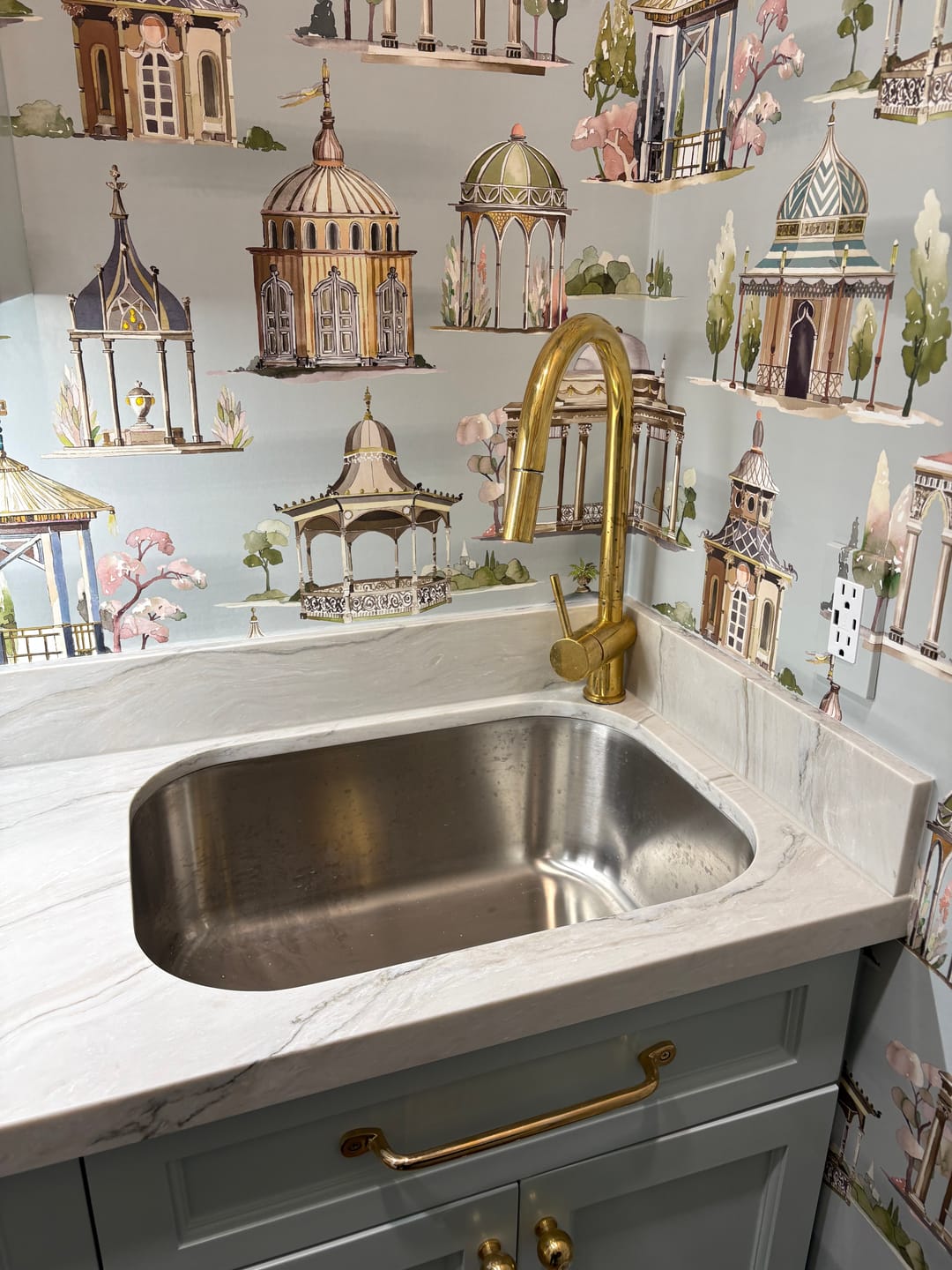 Customer photo review of Unlacquered Brass Kitchen Faucet with Pull Down Sprayer #VFK129