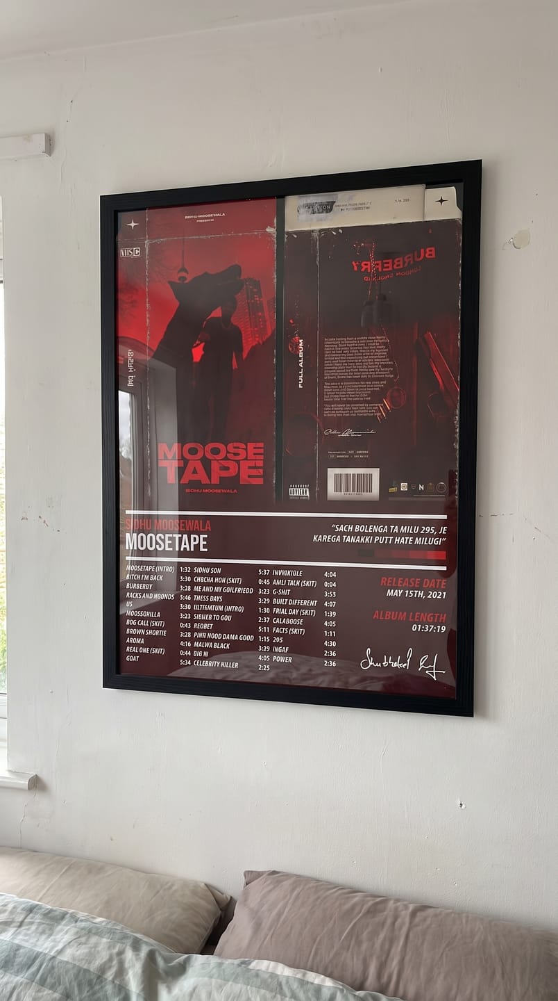 Customer photo review of Sidhu Moosewala - Moosetape | ALBUM POSTER